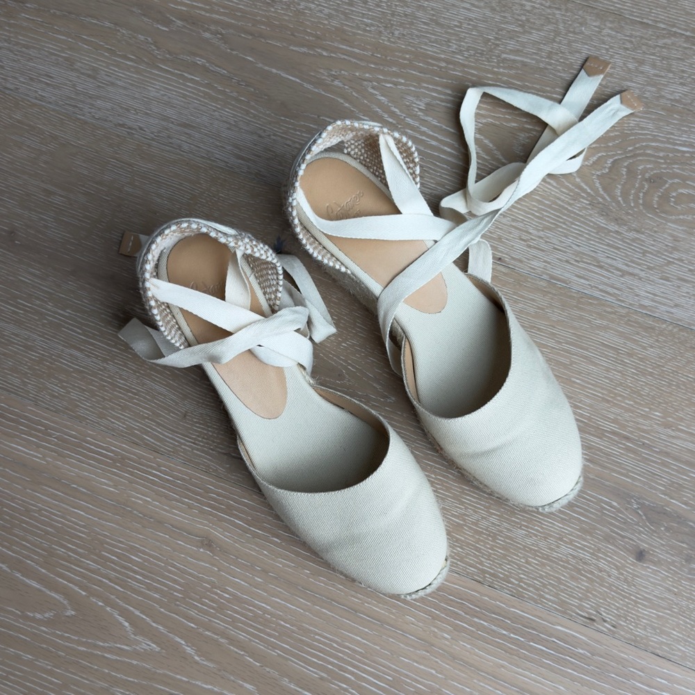 Castaner Cream Espadrille Wedges
